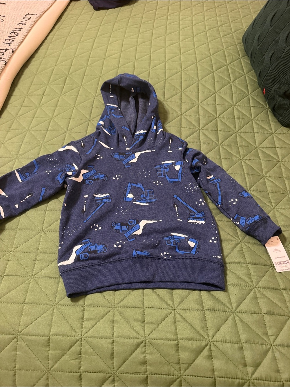 Carter’s Kids Navy Blue Construction Hoodie Sweatshirt